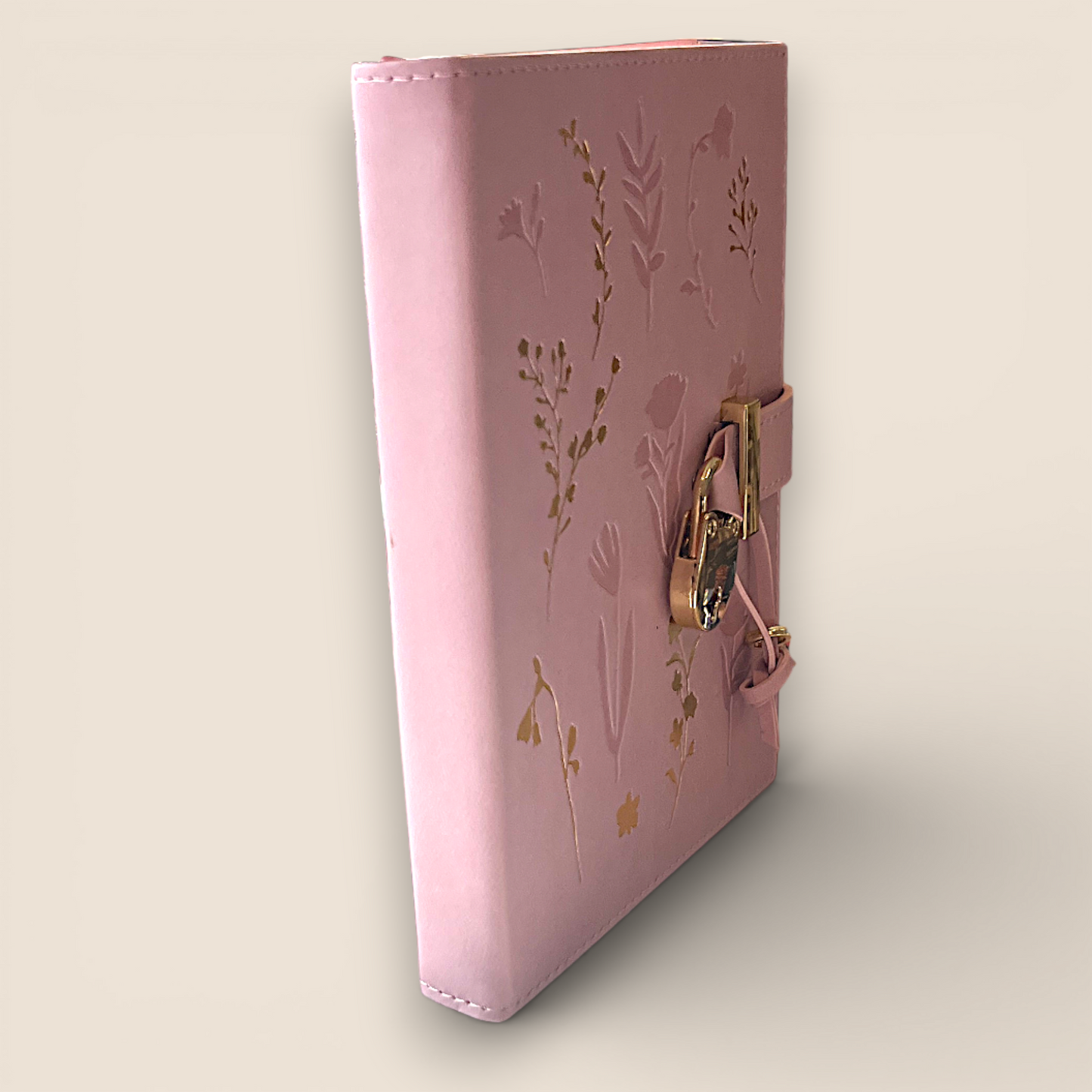 Journal à cadenas – Rose poudré & dorures florales