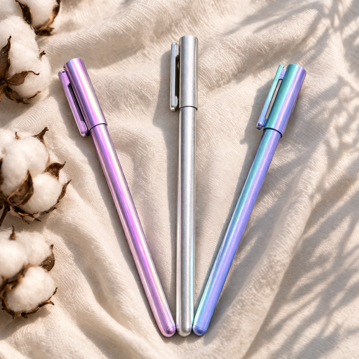 Stylo gel métallique – Encre noire & éclat subtil - choix de 3 teintes