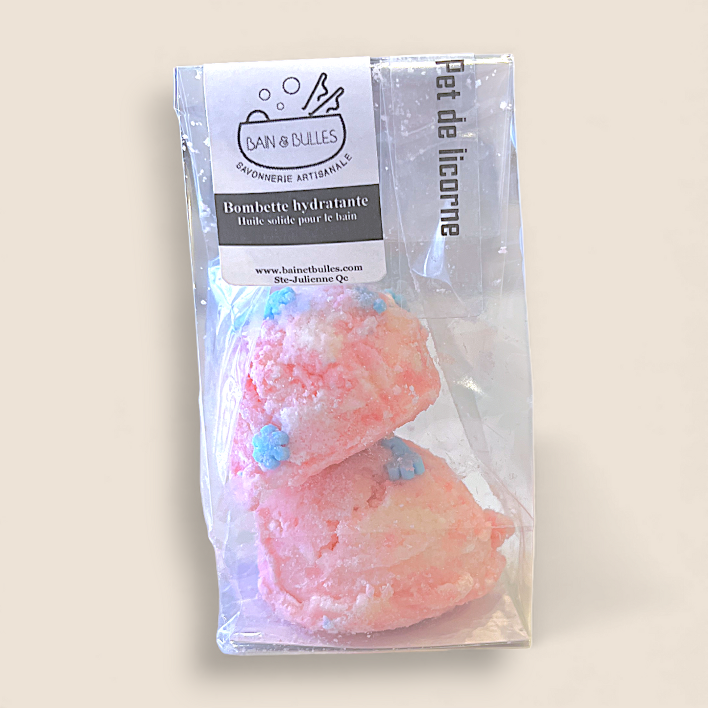 Bombettes de bain hydratantes – Pet de Licorne – Savonnerie Bain & Bulles