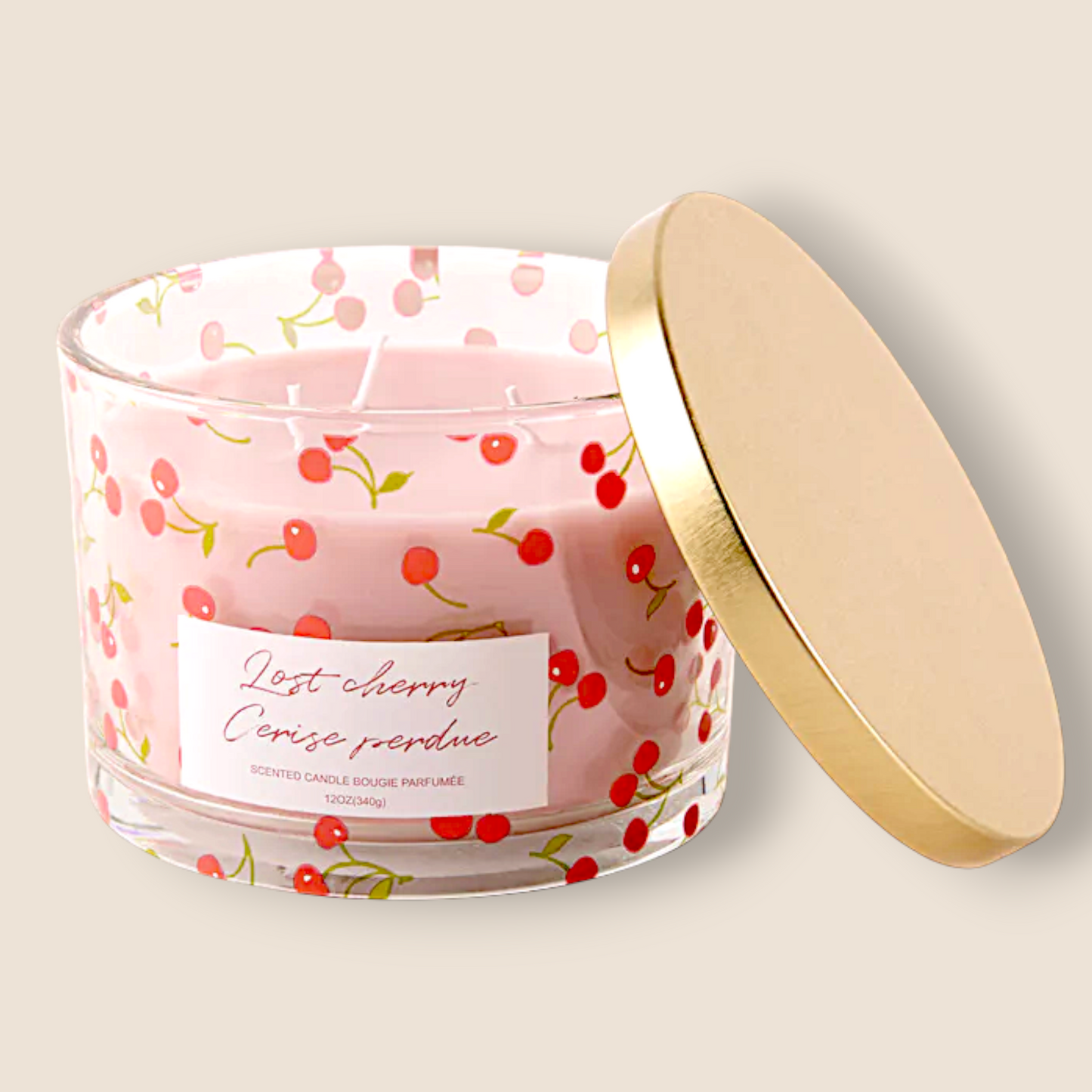 Bougie en pot de verre Cerise perdue – 12 oz