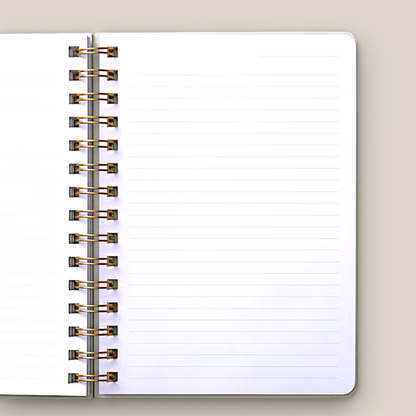 Carnet de notes à reliure spirale – Motif floral, ivoire
