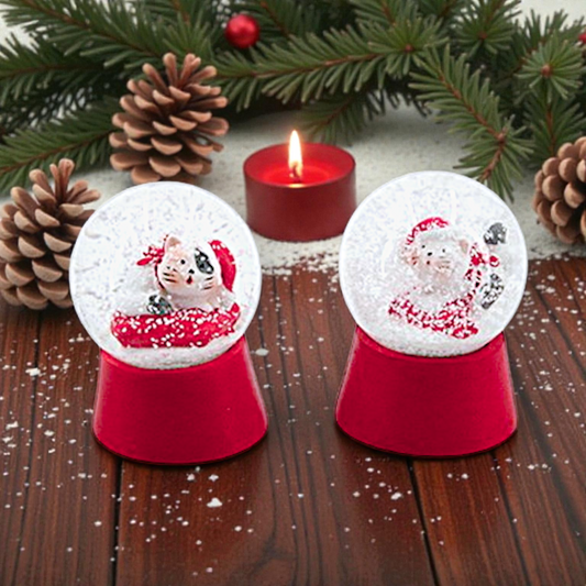 Boule à neige chat de Noël