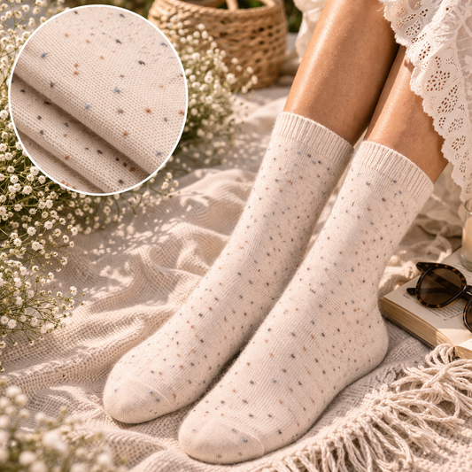 Chaussettes mi-mollet mouchetées - 2 couleurs disponibles