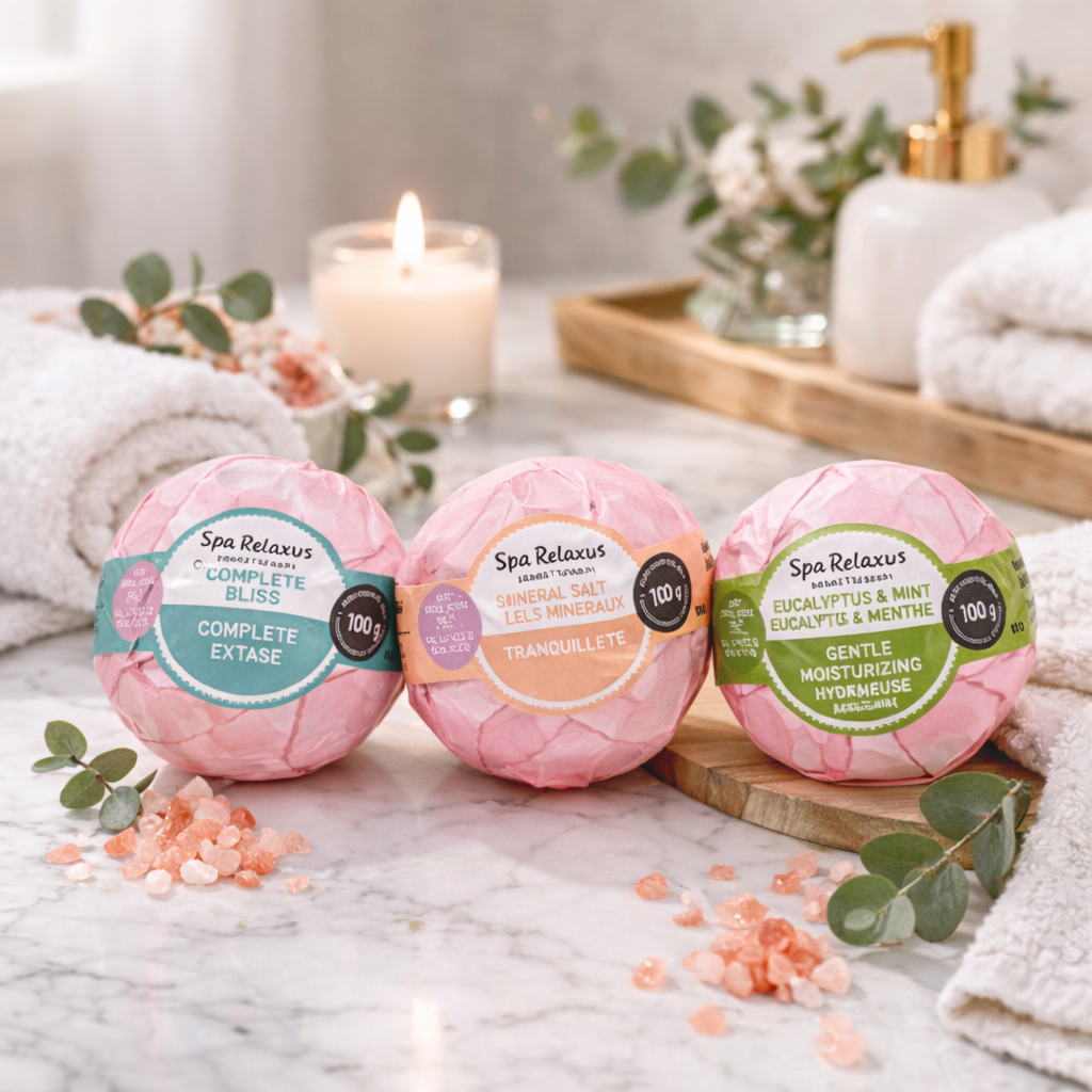 Bombes de bain aux sels himalayen – Ensemble de 3