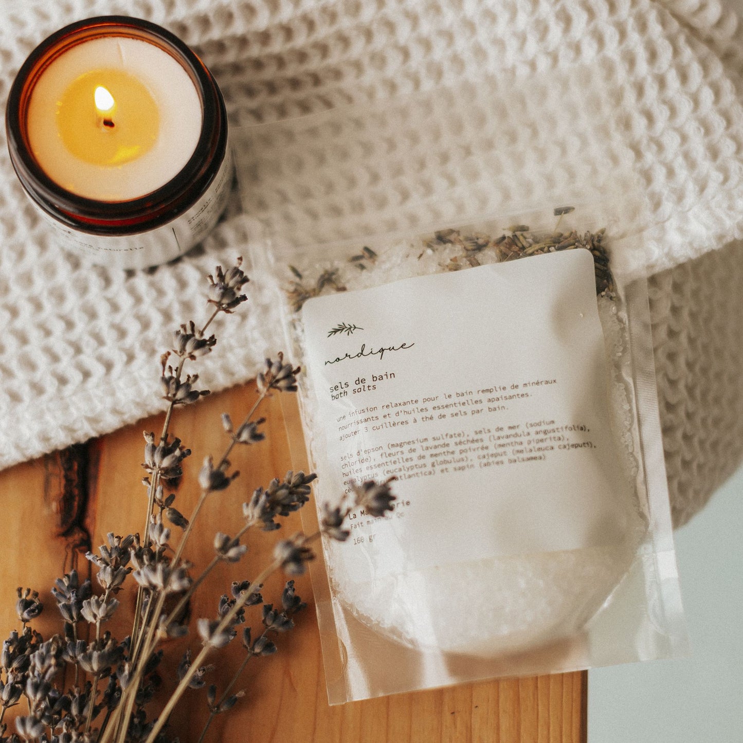 Sels de bain nordique — Rituel spa rafraîchissant 160g | 10 à 11 bains