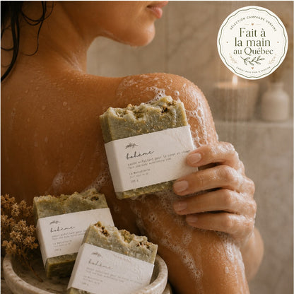 Savon exfoliant fait à la main Bohème — Encens, pin, citronnelle & menthe