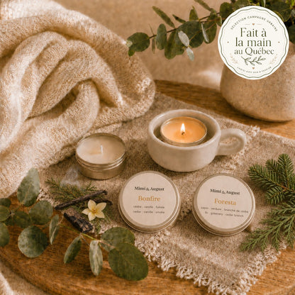 Ensemble porte bougie en céramique avec ses 2 mini bougies parfumées