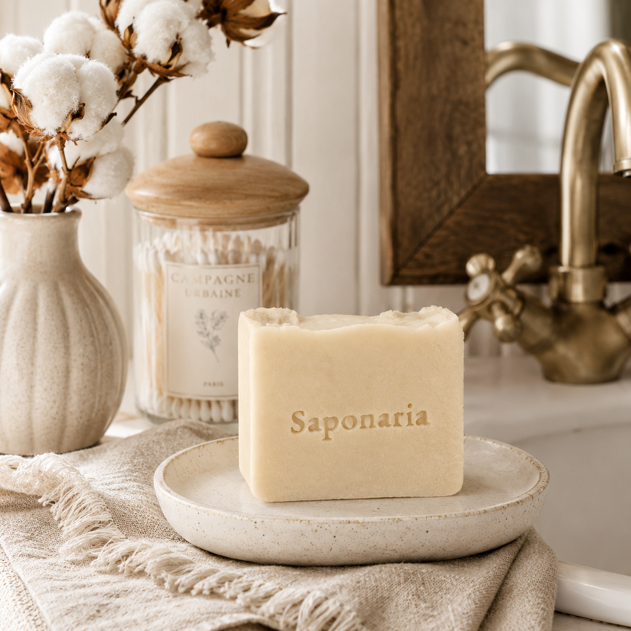Savon à l’huile d’olive — Coton frais | Savonnerie Saponaria