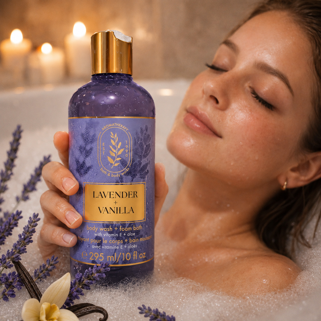Nettoyant corps et bain moussant - Vitamine E & Aloès - Lavender & Vanilla - Bath & Body Works