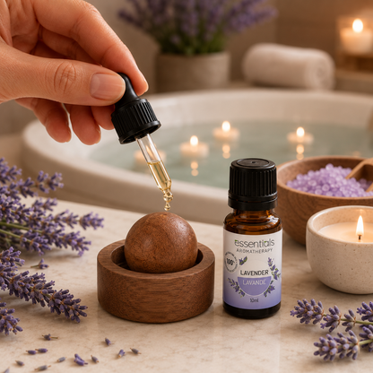 Huile essentielle & diffuseur en bois de noyer — Essentials Aromatherapy