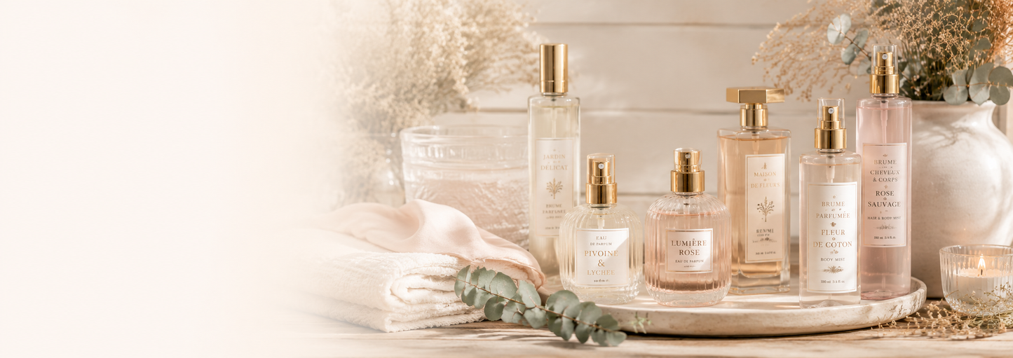 Section - Parfums & brumes - Des parfums et brumes pour laisser une touche douce et lumineuse.