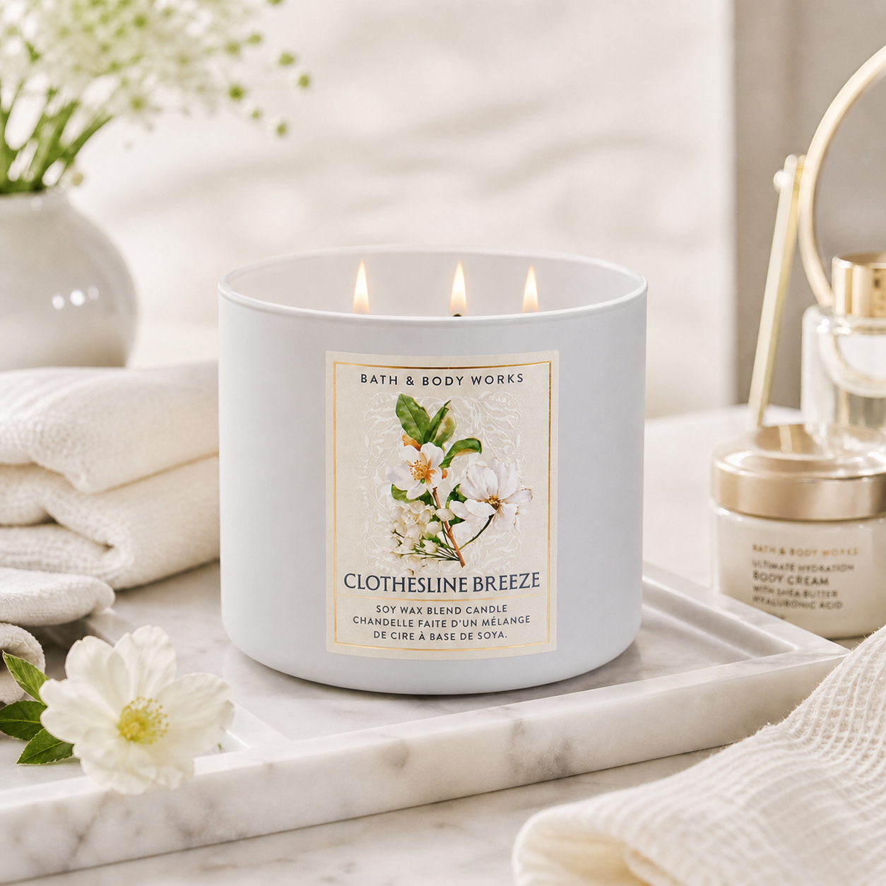 Bougie 3 mèches Clothesline Breeze – Bath & Body Works