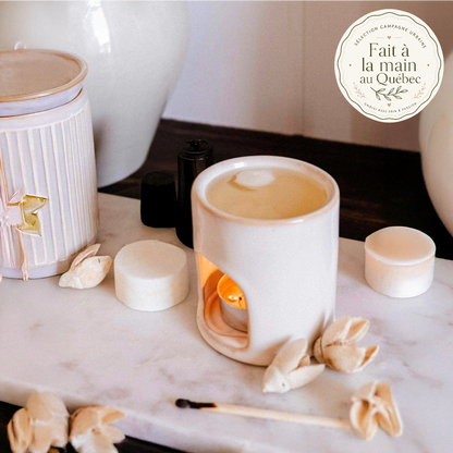 Ensemble diffuseur Cielo — Céramique, cire parfumée & lampion