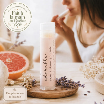Beaume à lèvres Adorable doux et raffiné - pamplemousse rose + lavande