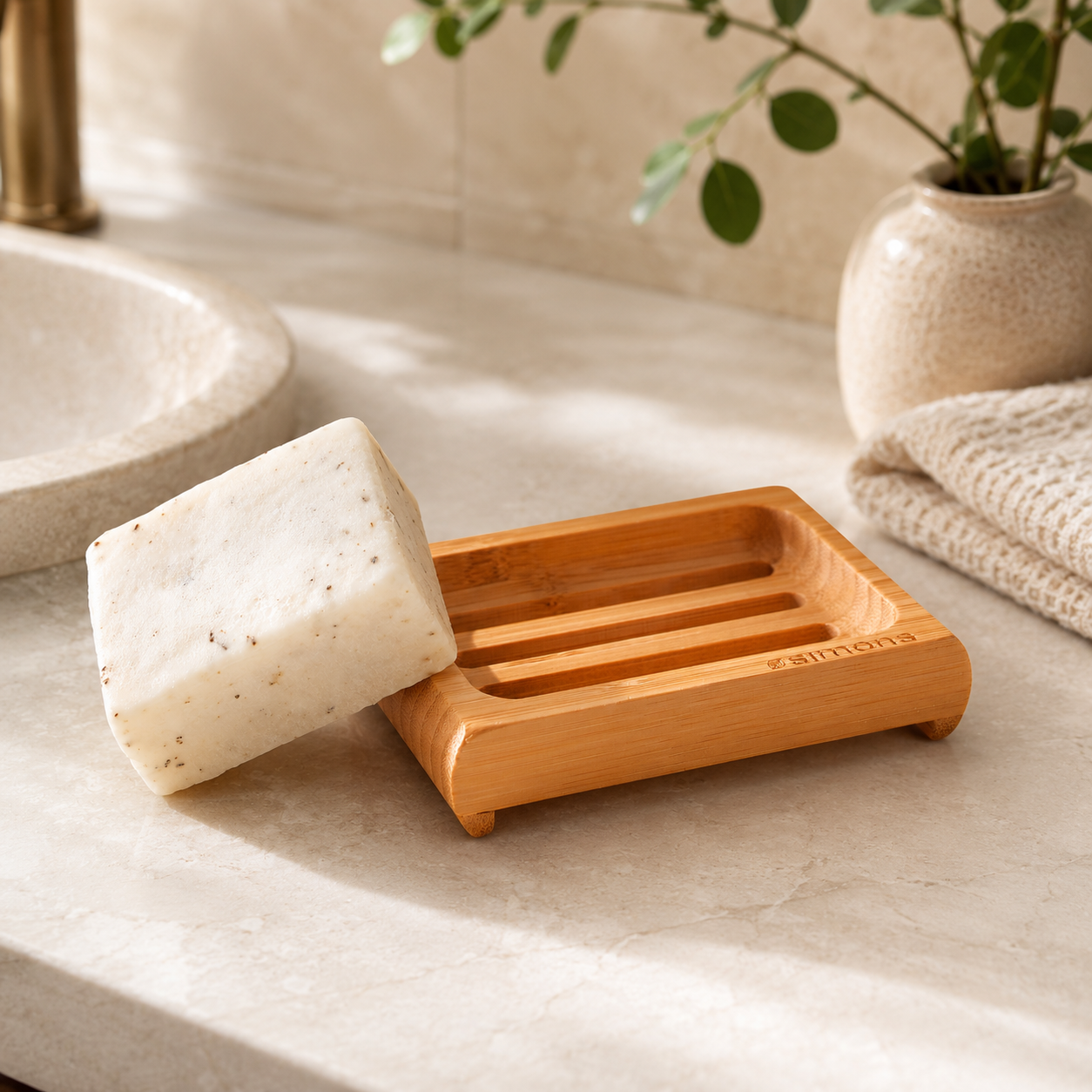 Porte-savon en bambou naturel