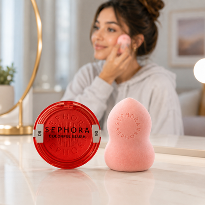 Duo teint Sephora Collection – fard à joue Tropical Dawn & éponge maquillage