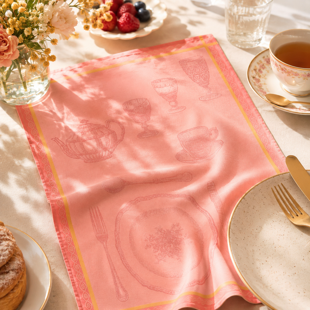 Serviette jacquard d’art de vivre – Table & douceur