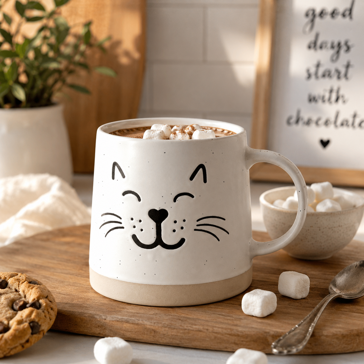 Tasse « Chat mignon » – Blanche
