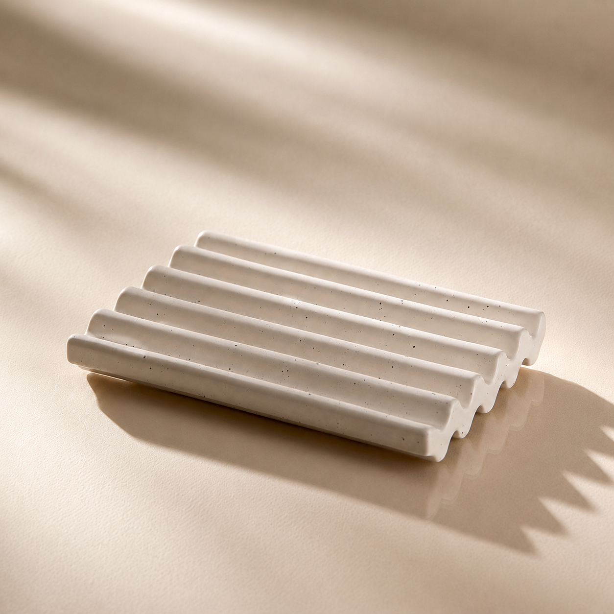 Grand porte-savon Rainures Ivoire