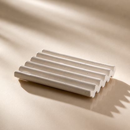Grand porte-savon Rainures Ivoire