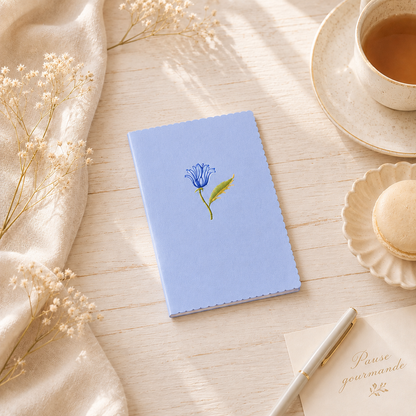 Mini carnet – Bord festonné & illustration florale