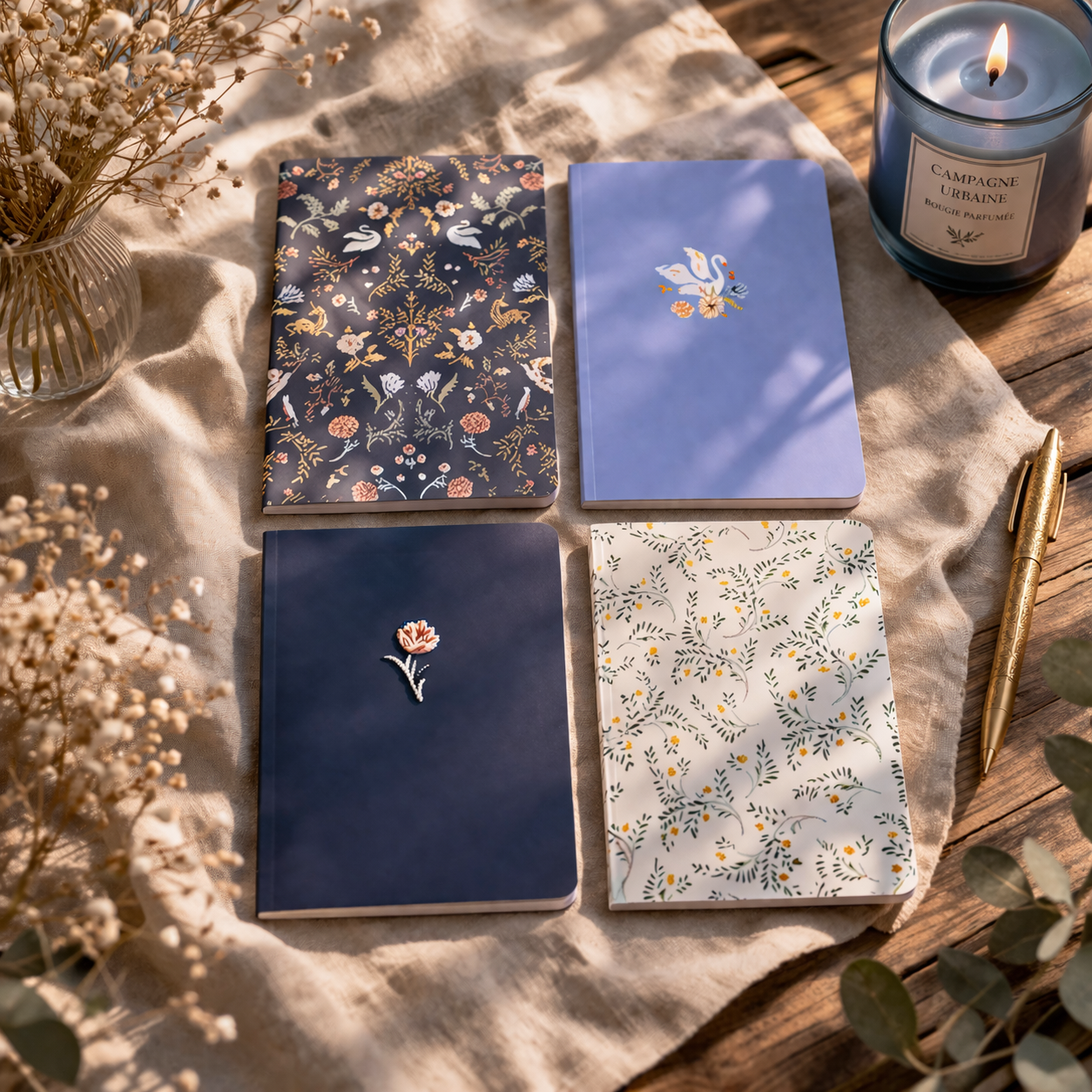 Carnet de notes – Collection botanique délicate - (4 visuels disponibles)