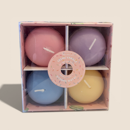 Bougies en forme de macaron – ensemble de 4