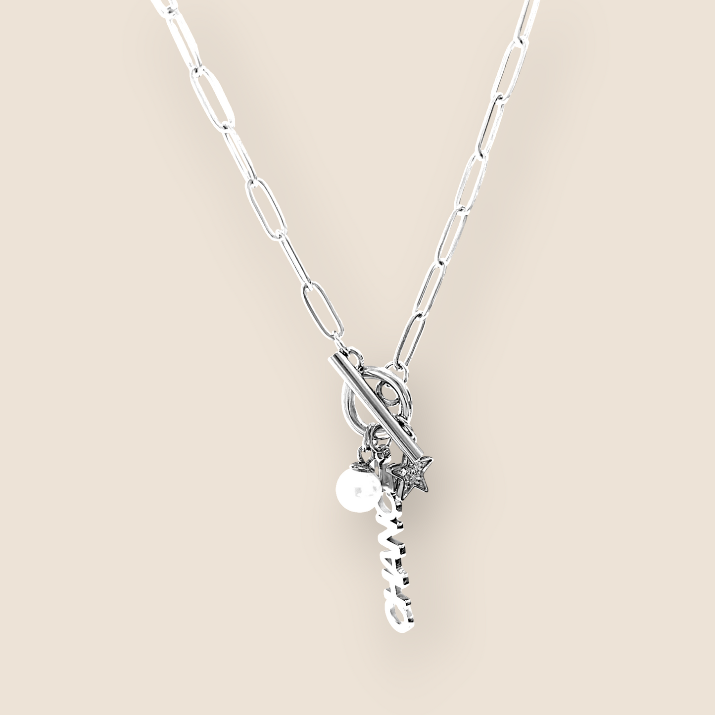 Collier porte-bonheur CHANCE – Étoile & perle lumineuse