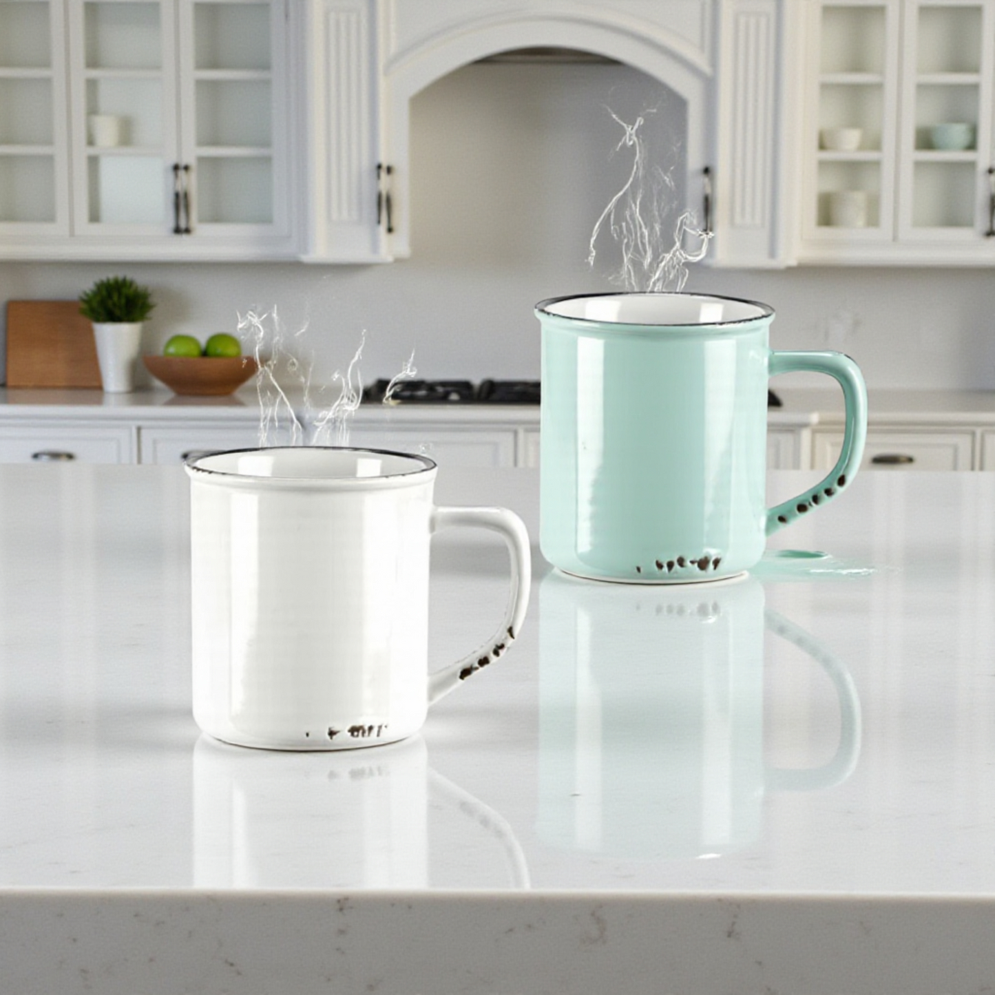 Tasse vintage en grès style rétro – 2 couleurs disponibles