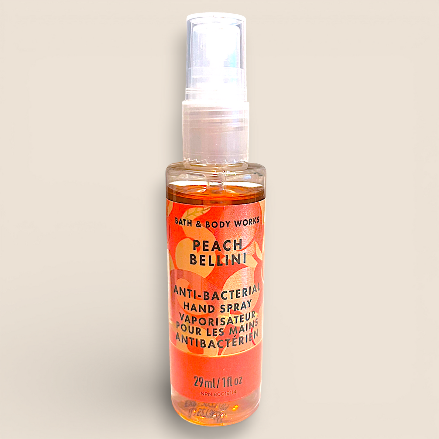 Ensemble pochette silicone rose & vaporisateur désinfectant Peach Bellini