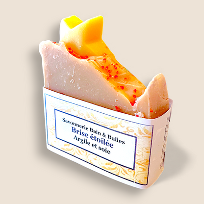 Savon en barre Brise étoilée – Argile et soie – Savonnerie Bain & Bulles
