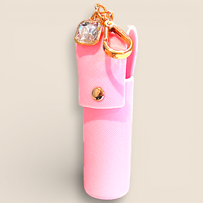 Ensemble pochette silicone rose & vaporisateur désinfectant Peach Bellini