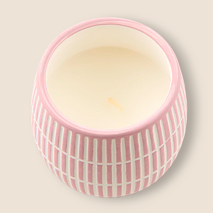 Bougie dans un jolie pot de céramique – Baies et prosecco rosé, 12 oz